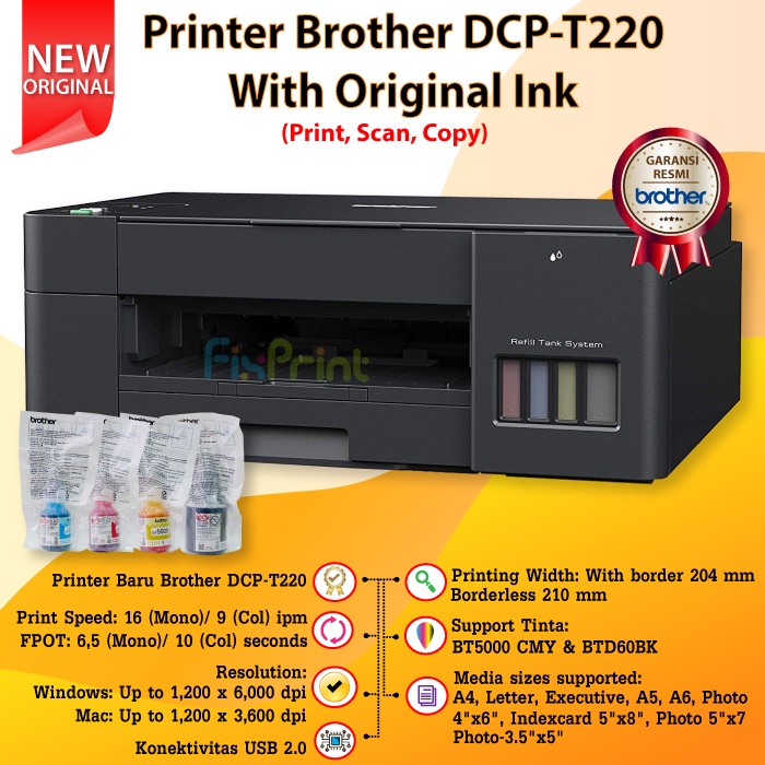 PRINTER BROTHER DCP-T420W T420 T220 T520 T520w T720 T720w Inkjet AIO Wifi