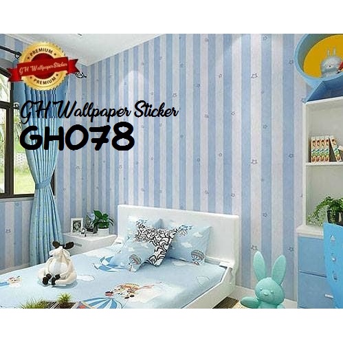 GRATIS ONGKIR - Wallpaper Sticker Dinding Motif Salur Bintang ELEGAN Berserat