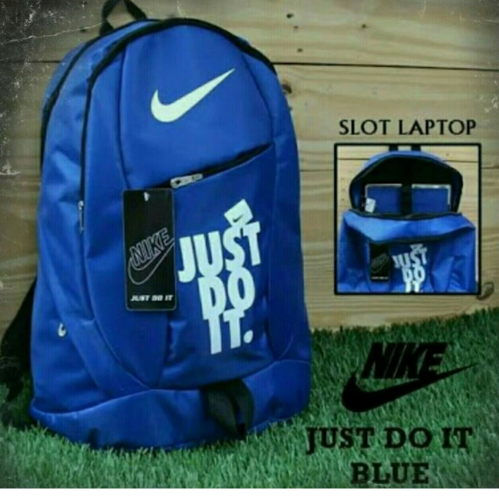 TAS RANSEL NIKE PRIA WANITA REMAJA ANAK SEKOLAH KULIAH KERJA NONGKRONG BLACK LAPTOP JUST DO IT