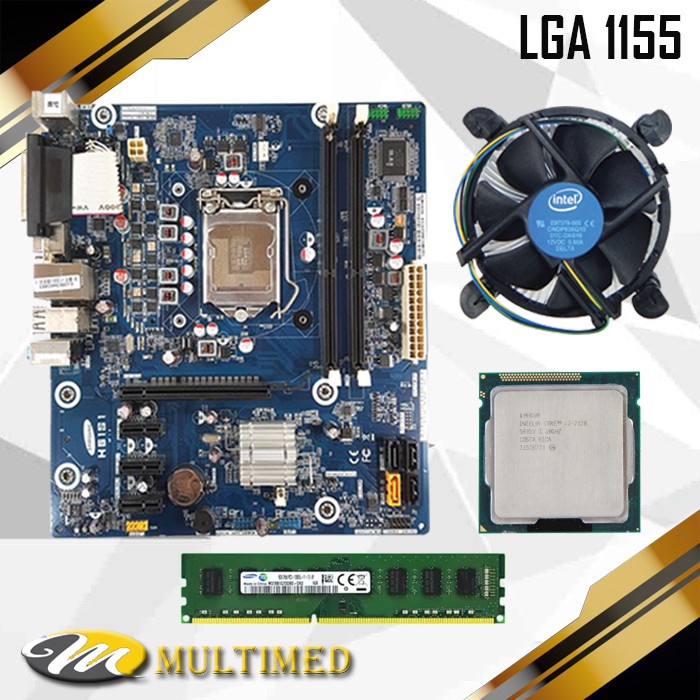 Paket Mainboard LGA 1155 H61 DDR3 OEM + Processor Core i3 2100 + FAN + RAM