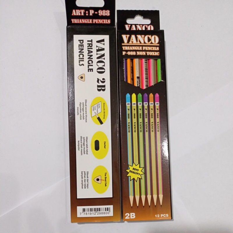 

PENSIL VANCO 2B Segitiga 12 pcs