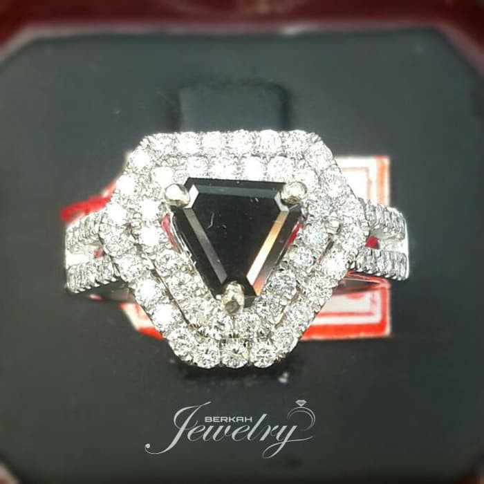 Cincin Wanita Kawin Nikah Original Emas Gold 18k Berlian Diamond Eropa Putih Asli DK1458