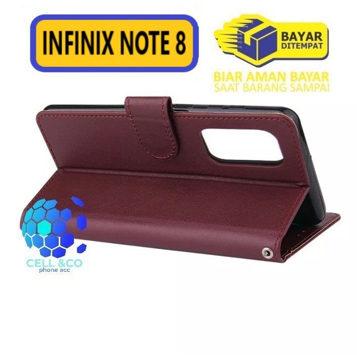 Flip cover INFINIX NOTE 8 Flip case buka tutup kesing hp casing flip case Premium leather wallet