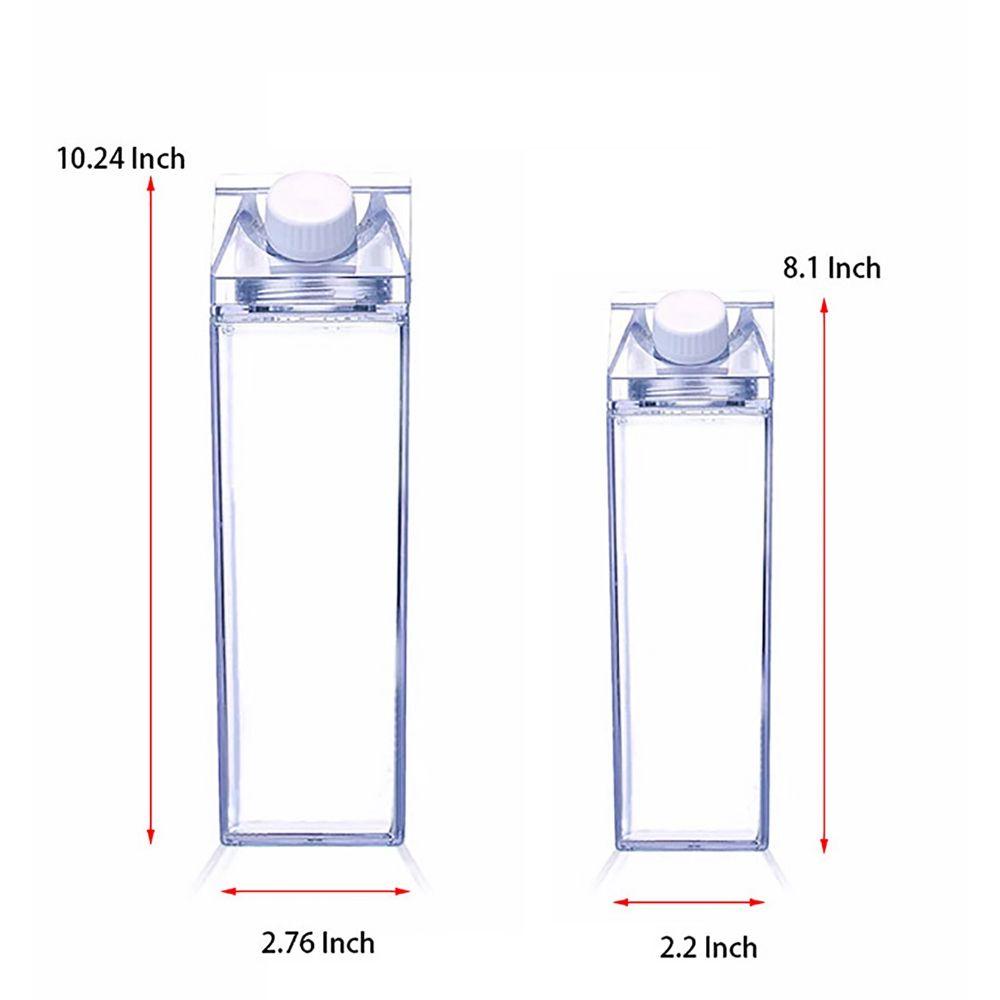 REBUY Milk Carton Portable 500ml/1000ml Wadah Bening Perlengkapan Dapur Dengan Sikat Kotak Jus Square Home