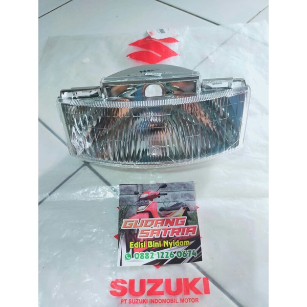 Reflektor lampu depan set suzuki satria 2t lumba,tornado Shogun 110 ORI sgp