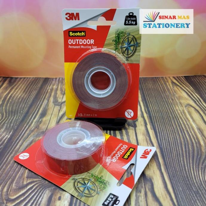 

(BISA COD) 3M Scotch Mouting Tape Outdoor 4011 21mm x 2 M / Maksimal Berat 5.5 Kg TERBAIK Kode 601