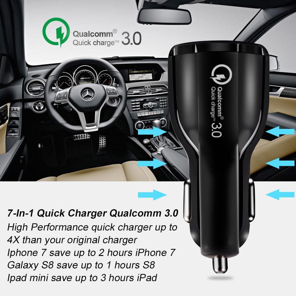 Car Charger Dual USB 2 Port 3.1A QC3.0 DC-681 Black Taffware IDO002 Grab Medan