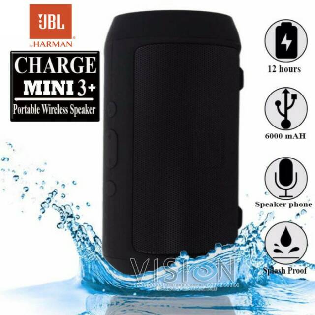 JBL CHARGE 3+ MINI PORTABLE WIRELESS SPEAKER STEREO SOUND HIGH QUALITY