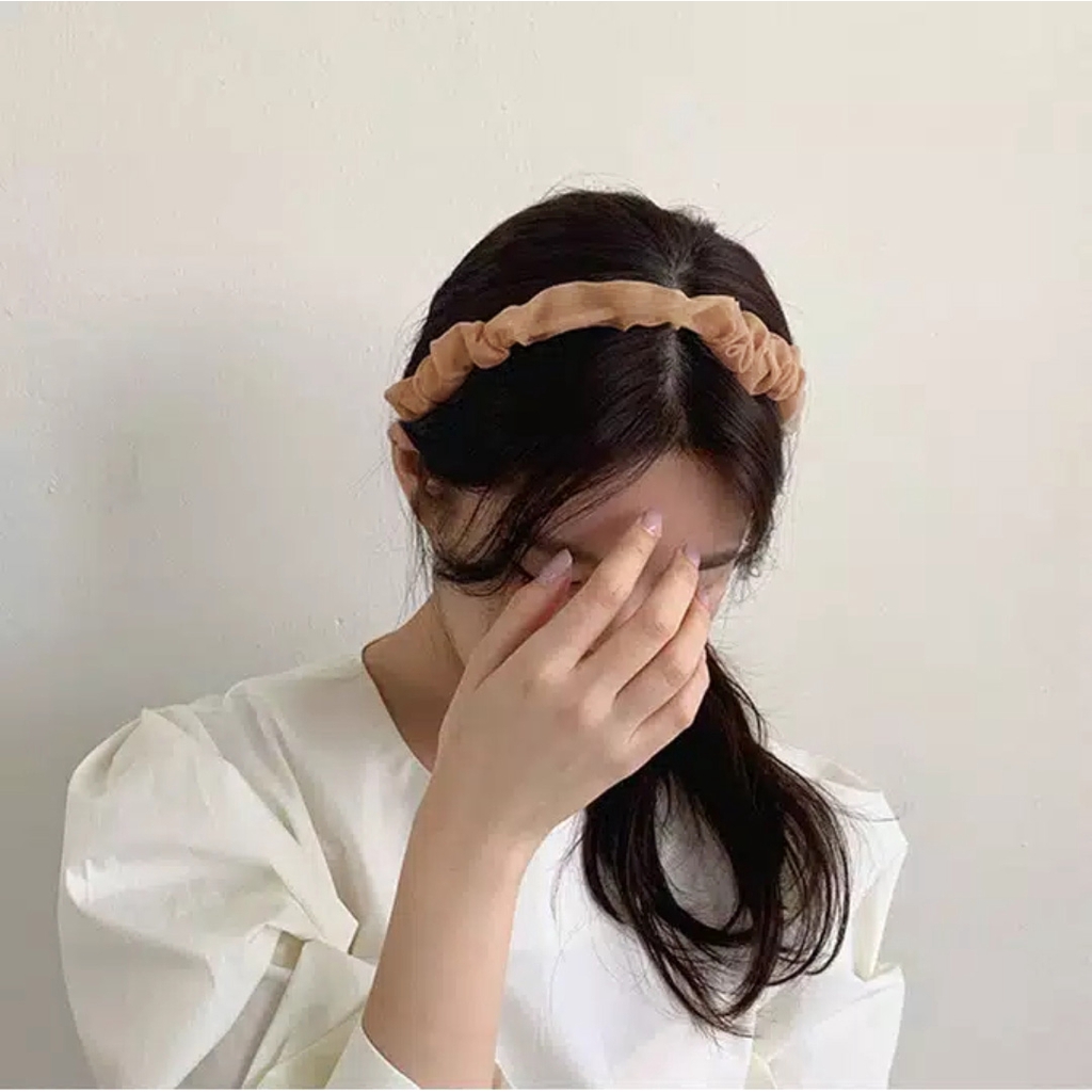 Bando Korea Kerut scrunchie headband sifon