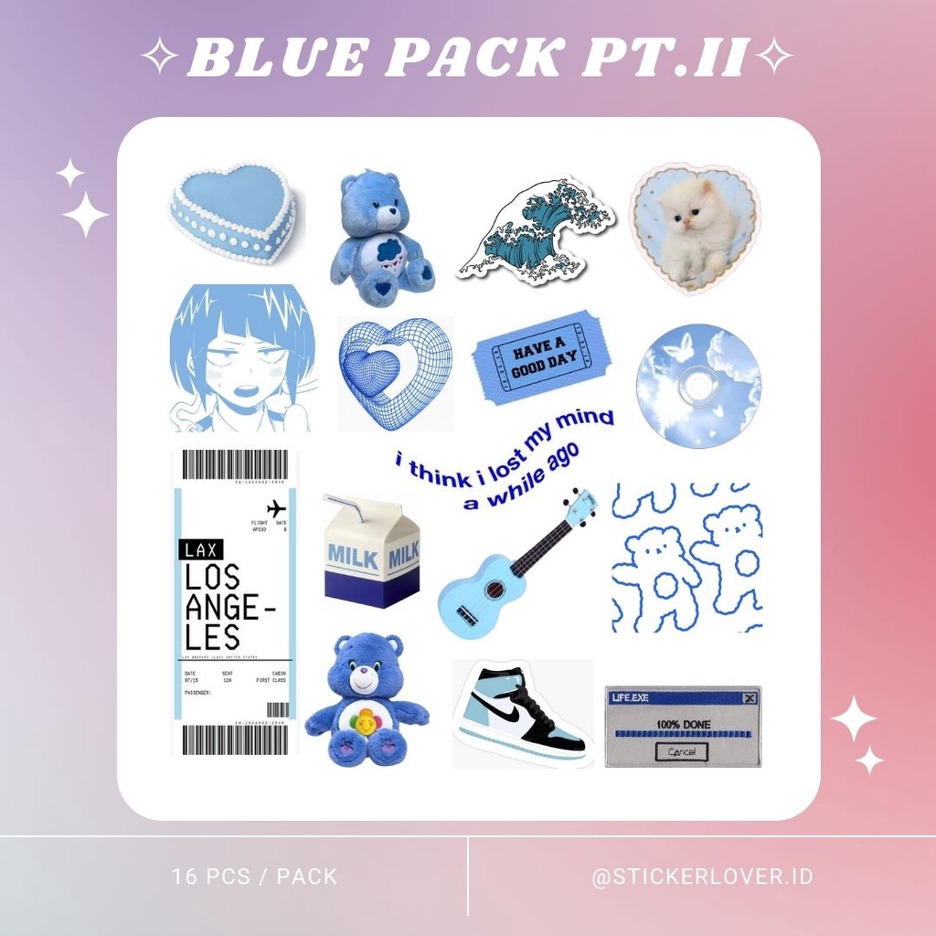 [PROMO] Stiker Tumblr HP Aesthetic / Blue aesthetic / Blue sticker