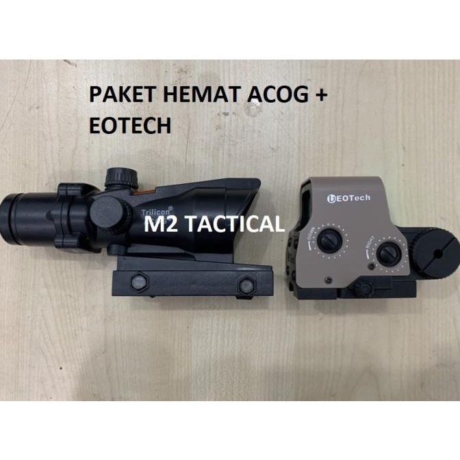 Paket Hemat Scope Dummy Acog 4x32 + Eotech WGB DCobra Star Seller