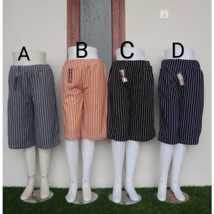 KULOT BIG SIZE PENDEK WANITA / Celana Pendek Jumbo XXL Motif Stripe Salur Dewasa Termurah
