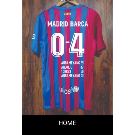 jersey Barca Barcelona Home 2021/2022 + nameset Madrid - Barca  0-4