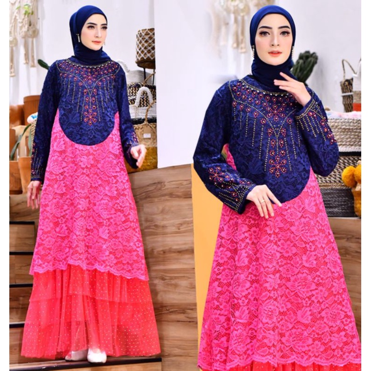 Sale!! Gamis Kajol Dua Bordir Payet Original Butik