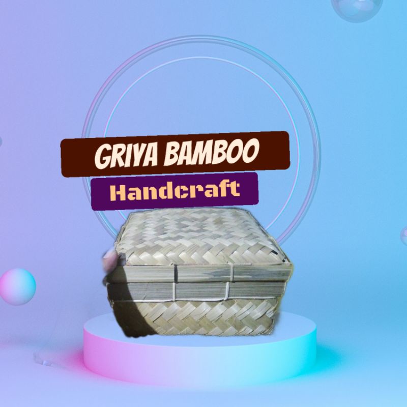 KERANJANG SOKASE BAMBU KOTAK /WADAH HEMPERS ANYAMAN BAMBU UNIK MURAH