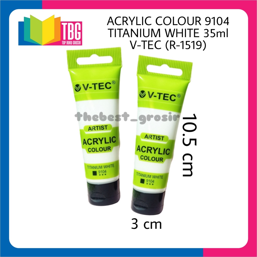 

1 TUBE ACRYLIC COLOUR 9104 TITANIUM WHITE 35ML V-TEC / CAT AKRILIK V-TEC (R-1519)