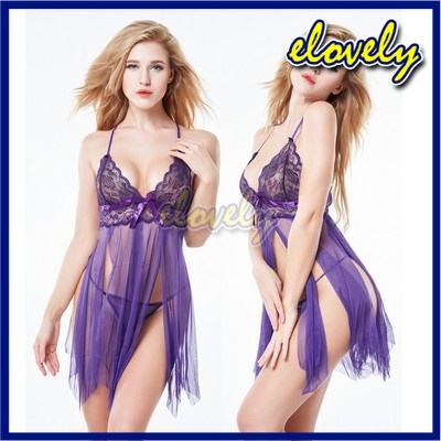 Elovely Lingerie Sexy Hot Pakaian Dalam Wanita Set Lingerie & G String Lace Fashion Model Sexy Charm Tanpa Lengan Import | L029-1