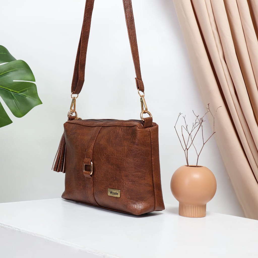 TAS SELEMPANG WANITA CAMEL EDELWEIS VCODE ORIGINAL BERKUALITAS