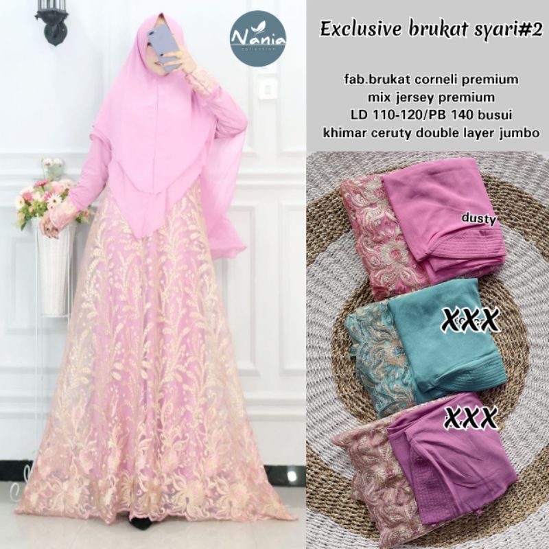 SALE PROMO GAMIS BRUKAT SYAR'I ORI NANIA | GAMIS PESTA SYAR'I | GAMIS BROKAT SYAR'I PREMIUM