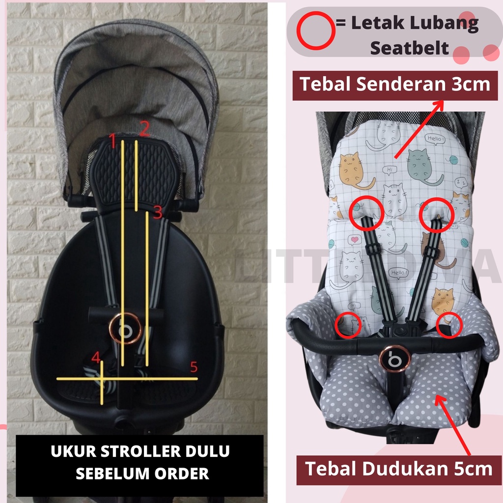 Stroller Pad EGG 55  - Alas Stroller TANPA TALI SEATBELT Telur Akachan Kereta dorong bayi fit to baobaohao v5 v8 v18 baobao bao trike