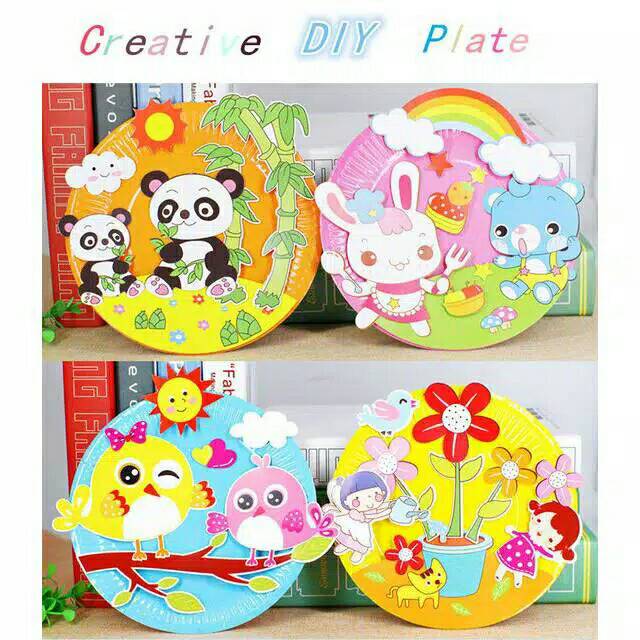 

Mainan Kolase Creative DIY Paper Plate Craft tipe Eva Sticker