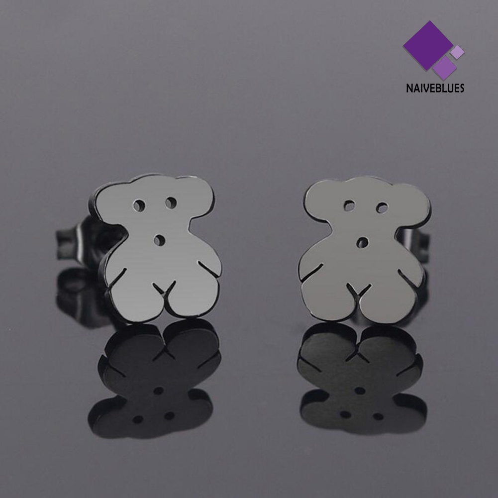 Anting Stud Mini Bahan Stainless Steel Motif Kartun Untuk Wanita