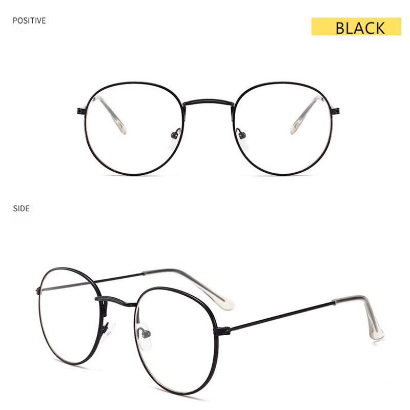 Kacamata Lensa Rangka Transparan Retro Vintage Metal Frame Eyeglasses