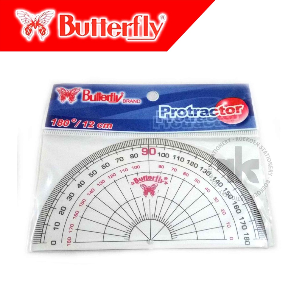 

Butterfly Protractor Busur Mika 180/12cm New (Full)