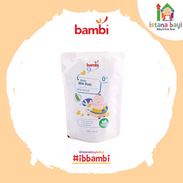 Bambi Milk bath Refill 450 ml - Sabun mandi bayi