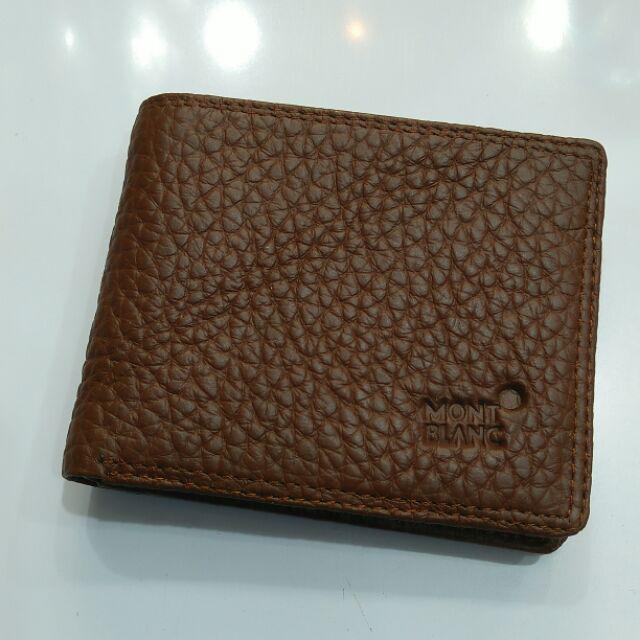 Dompet cowok braunbuffel lipat kulit asli pendek-Coklat Montblanc