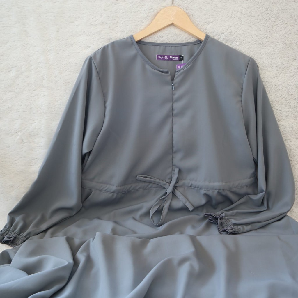 Gamis Polos Seri 2 Wolfis Exclusive Luxury Wollycrepe Serut Pinggang Payung