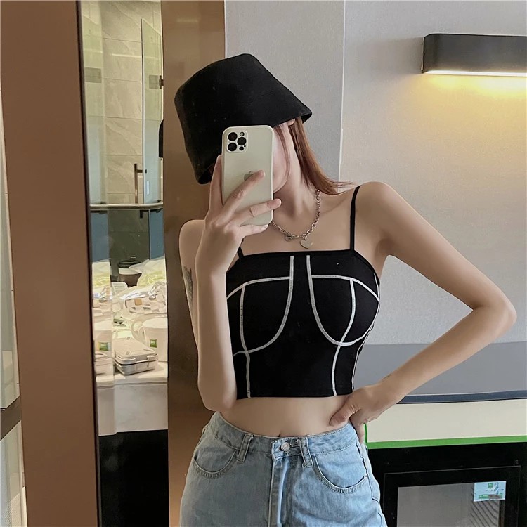 TANK TOP CROP TOP TANKTOP ATASAN BUSA CROP TOP  FASHION SEKSI SANTAI