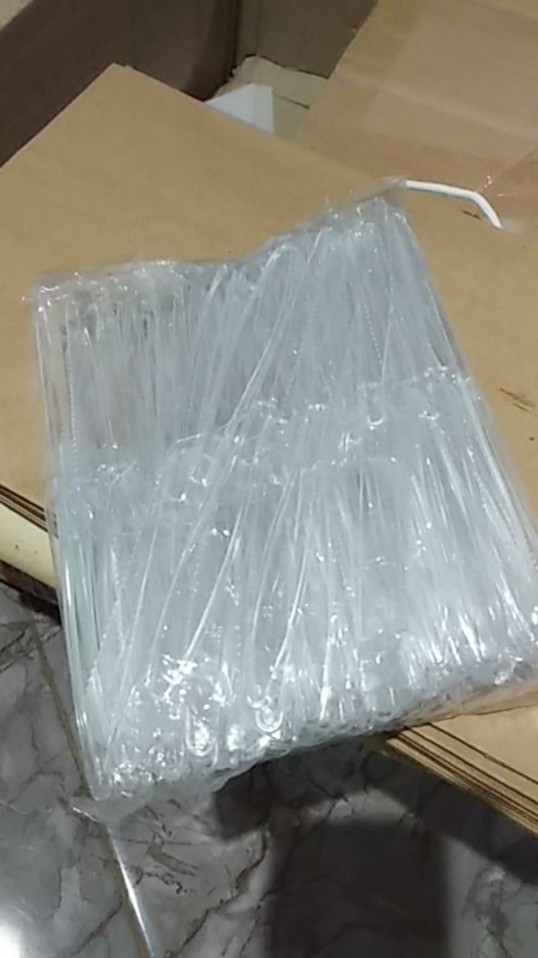 Dapurmami 100 Pcs Pisau Brownies Plastik Bening Kue Roti Cake Transparan Knife