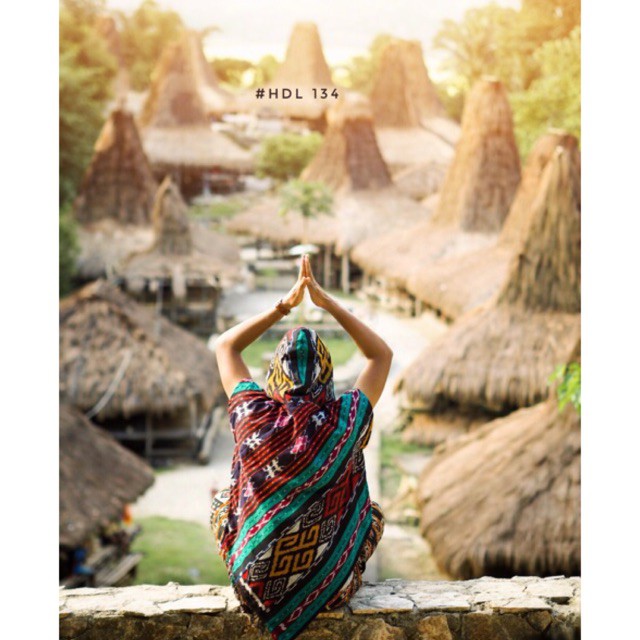 Termurah AEC Short Sleeve Hoodie Tenun Etnik Toraja (Unisex)