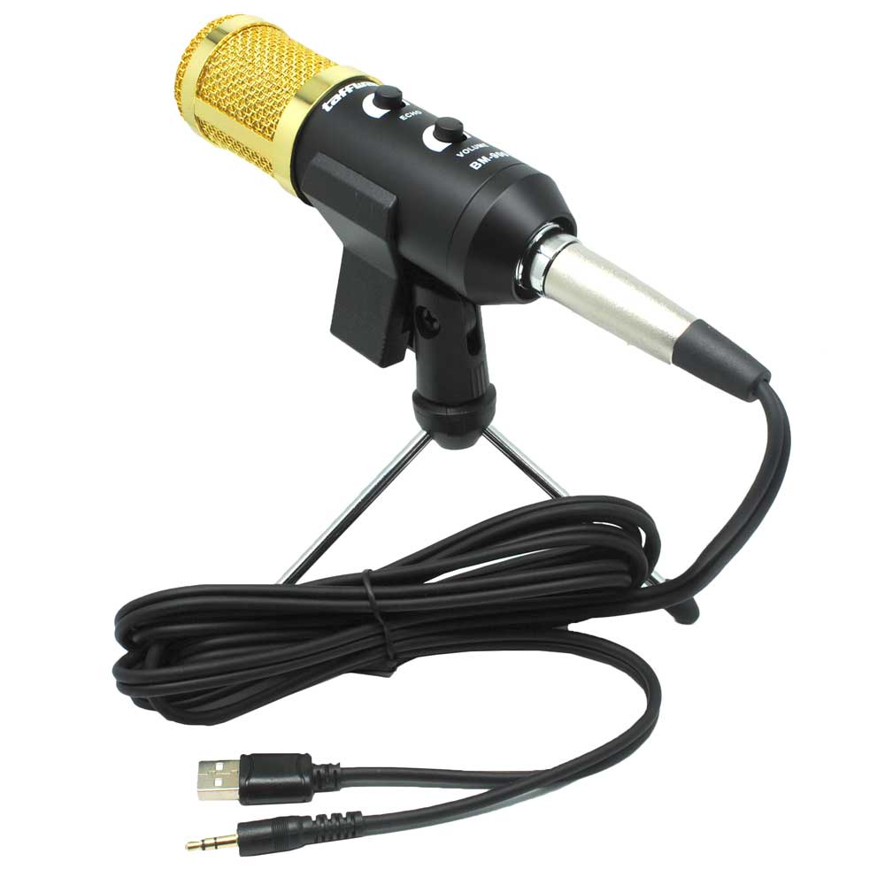 BM-900 Condenser Microphone Free Mini Tripod - Black