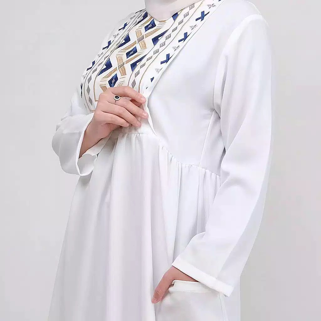 Gamis Putih Wanita Kekinian Gamis Terbaru  gamis putih jumbo Gamis Remaja Brukat Gamis Jumbo Kondangan