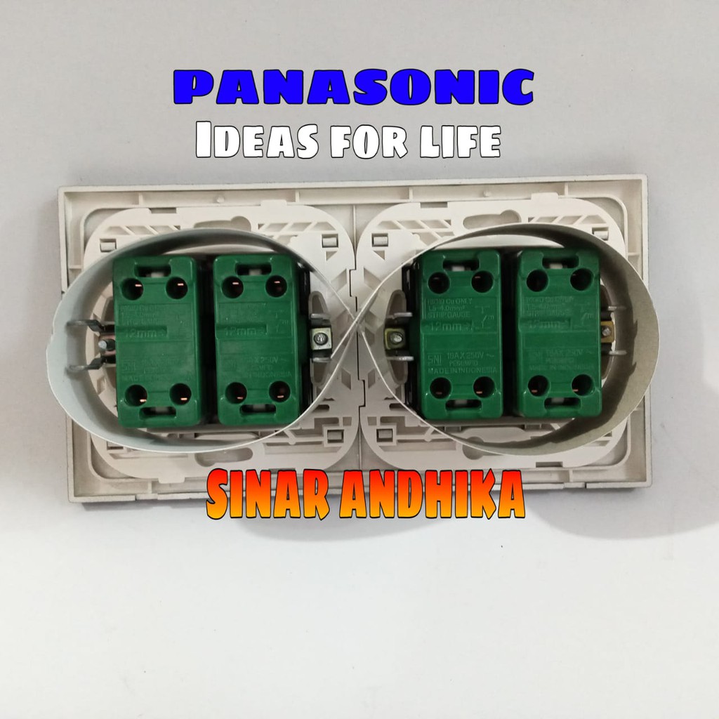 Saklar Seri Double Panasonic Kecil Hitam Wesj 78049B + Wesj5931B
