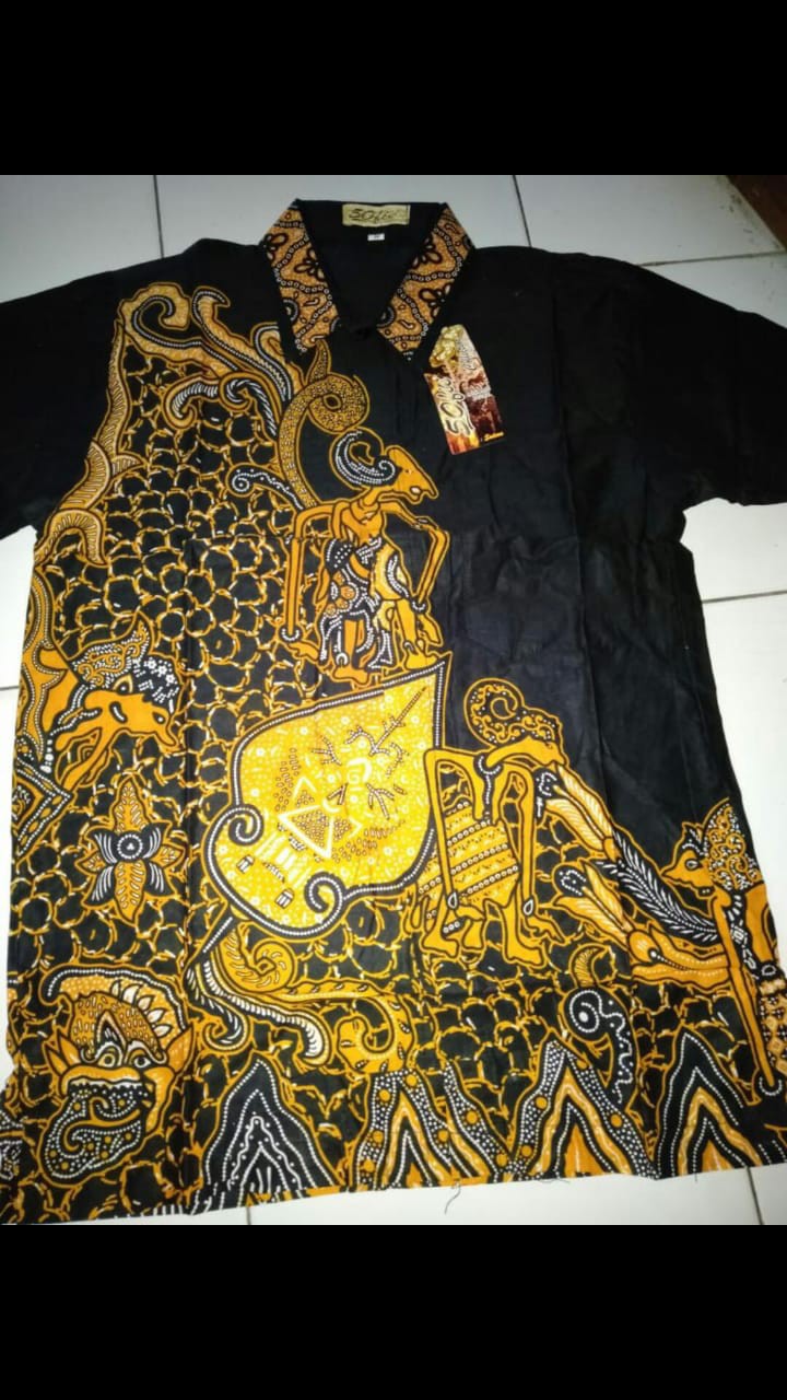 Baju Batik Wayang Kemeja Batik Lengan Pendek Batik Pria Dewasa M L Xl Xxl Katun