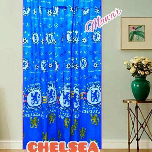 ♡ Gorden Gorden Hordeng Pintu Jendela Motif Bola MU CHELSEA BARCA / BARCELONA ●
