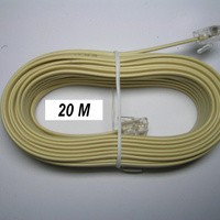 Kabel Line Telepon 20M + Jack RJ11 Kabel Telpon Panjang 20 Meter Sambungan Telephone Cable Crimping Siap Pakai