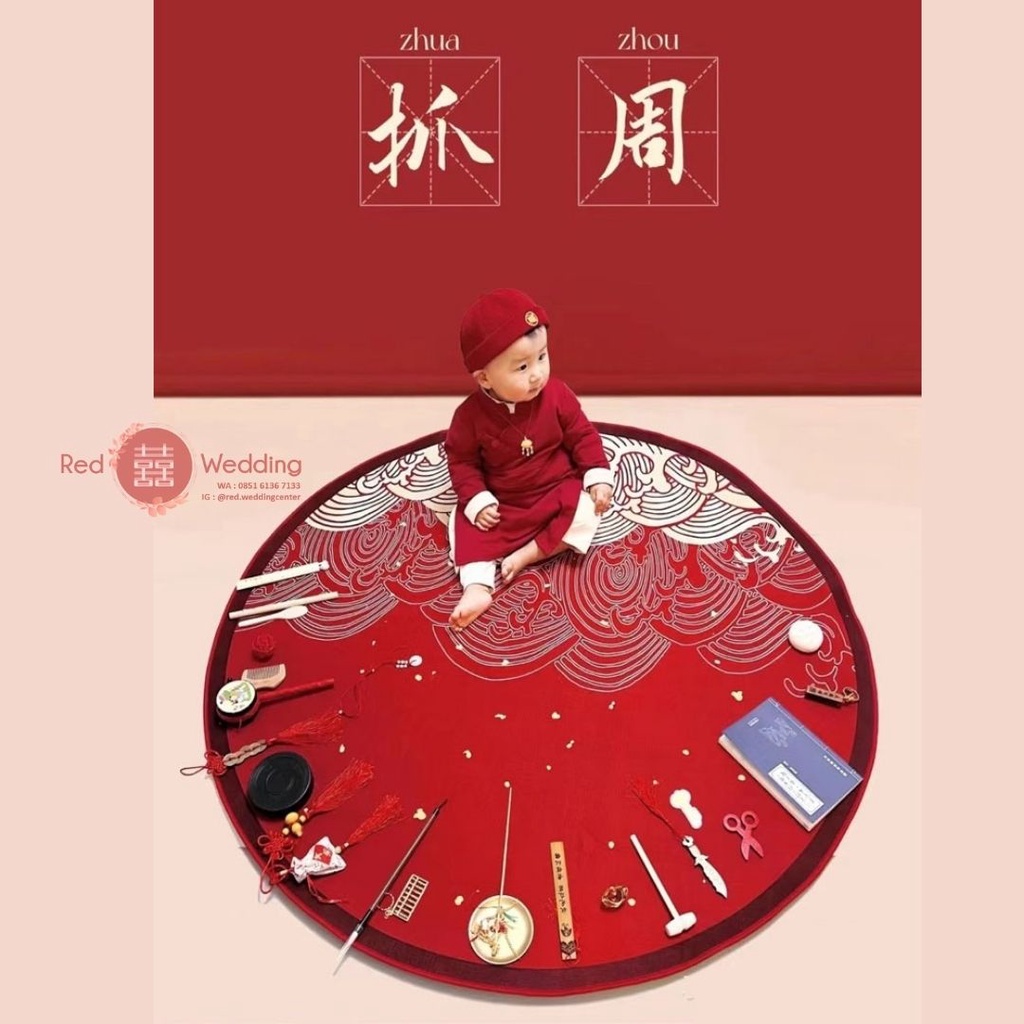 Zhua Zhou Set Ritual Tradisi Tionghua Pesta Ulang Tahun Anak 1 tahun Mainan Anak