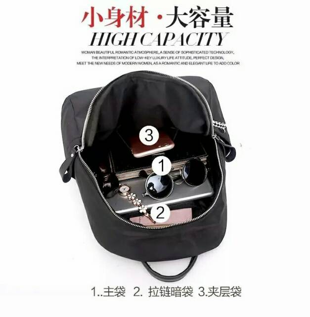 TAS RANSEL ANTI AIR BACKPACK WANITA HITAM PINK MOTIF KUCING KOREA KULIAH SEKOLAH KERJA TA126B5 STEIN