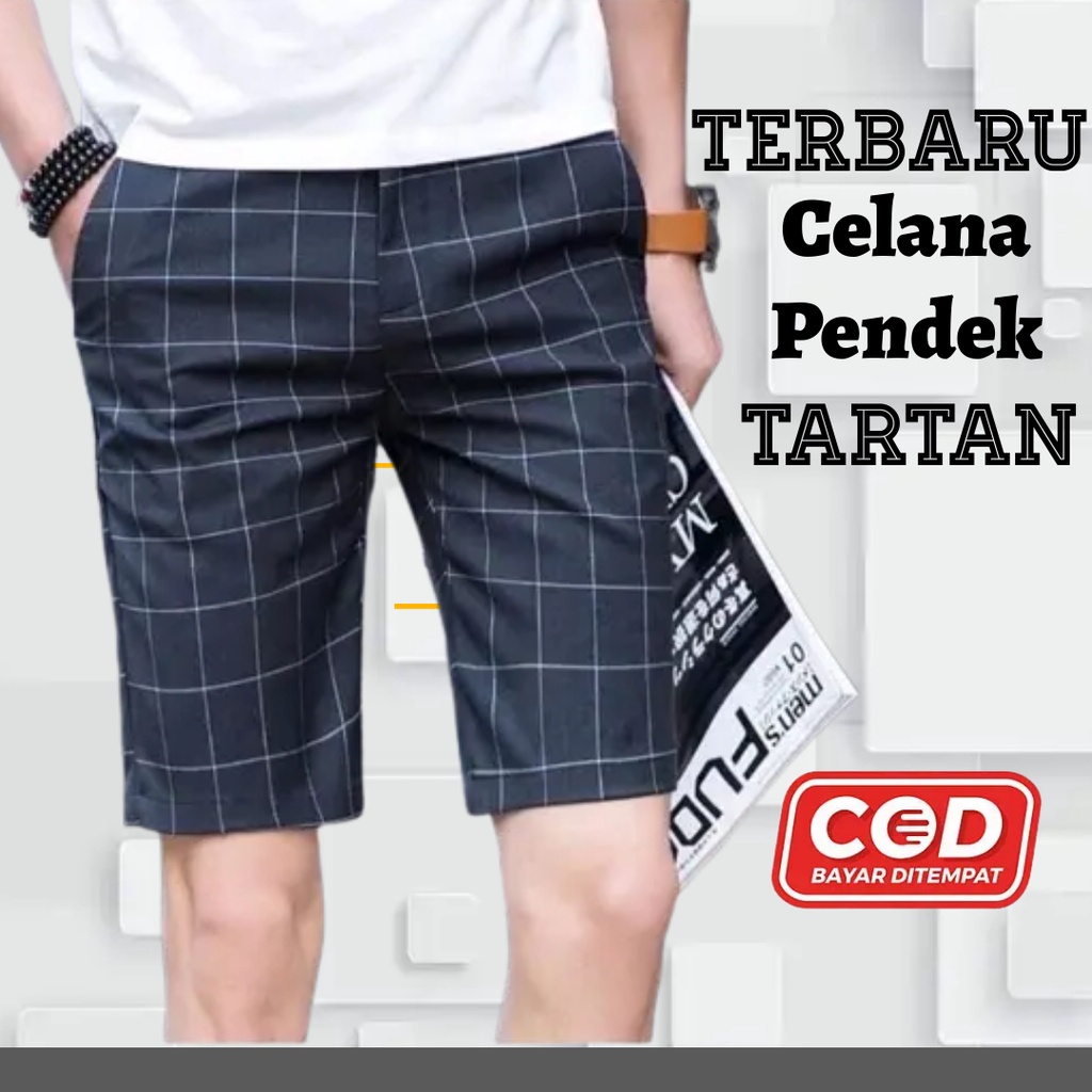 Celana Pendek Tartan Pria Distro Keren Terlaris Kolor Original Jumbo Dewasa Clana Cealana Ceana Celn