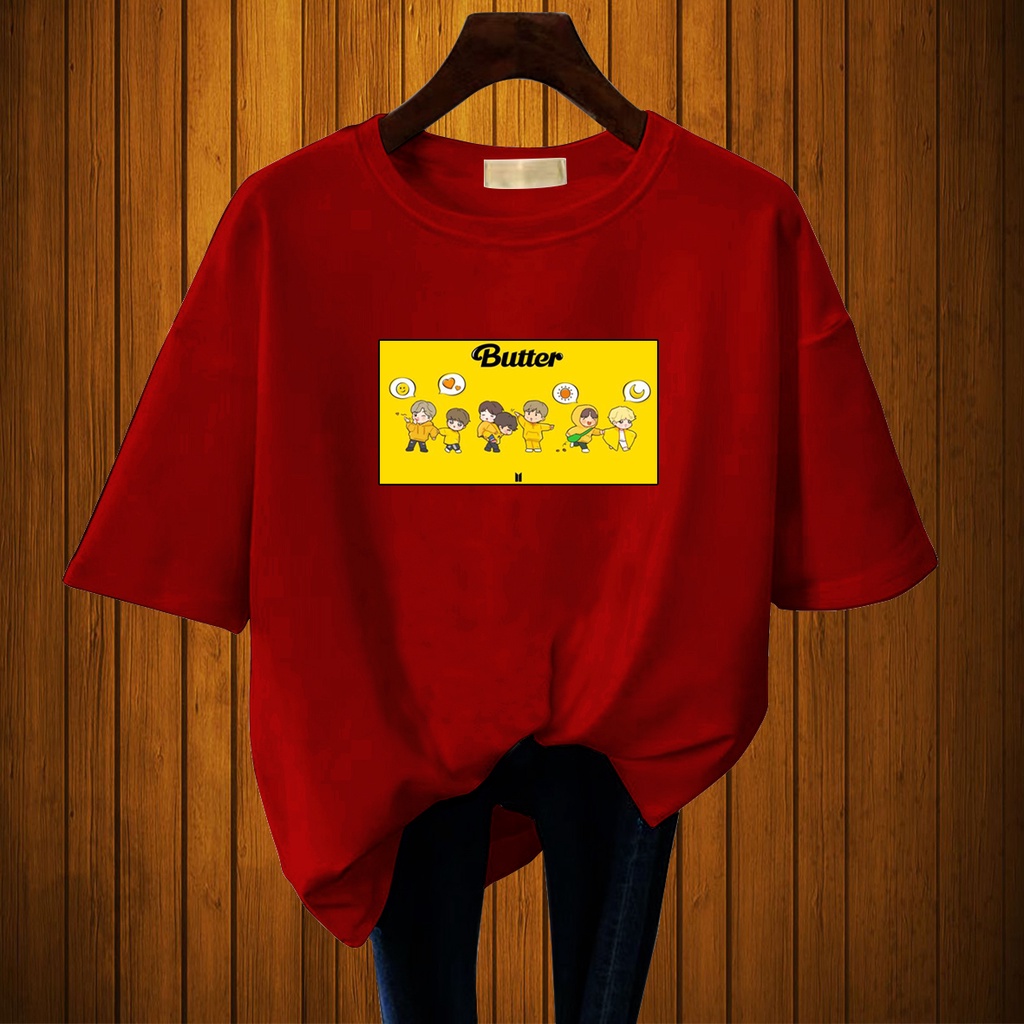 CALVIERO SHOP - BAJU KAOS ATASAN WANITA PRINT CARTOON BUTTER