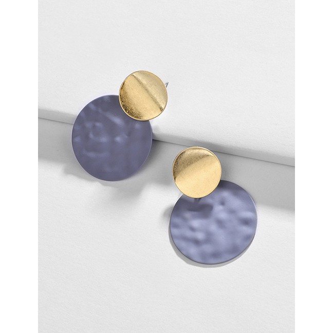 LRC Anting Tusuk Fashion Round Spray Paint Color Earrings F4820X