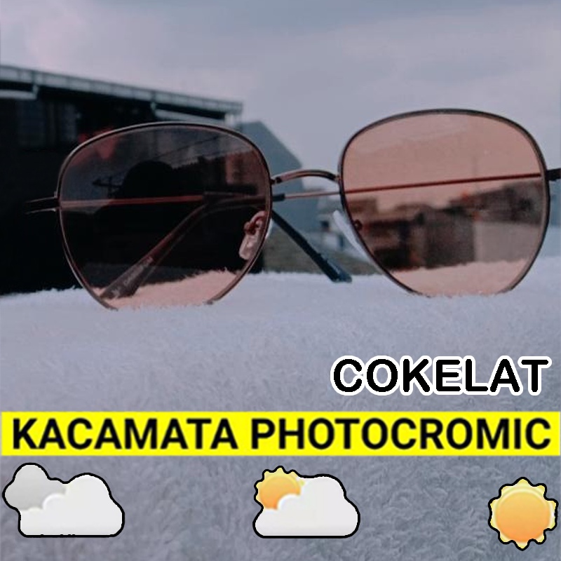 PROMO TERBARU! Paket Frame Lensa Photocromic Kacamata Fashion Photocromic Korea / Anti Radiasi 2 In 1 Potokromik Photochromic Pria Wanita Fotocromic Potocromic Kacamata Hitam Kacamata Gaya Cewek Cowok