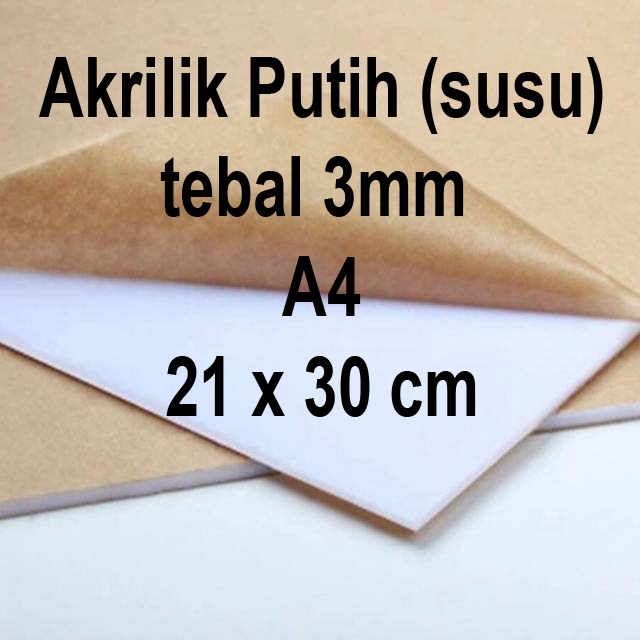 

Akrilik Lembaran Putih Susu A4 3mm