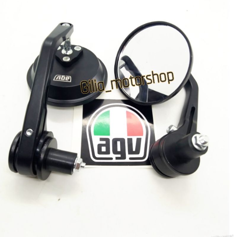 Spion Jalu Bulat AGV Racing SH-5002  Bar End Mirror Putih -Biru nmax Vario Scoopy Beat Vespa dll