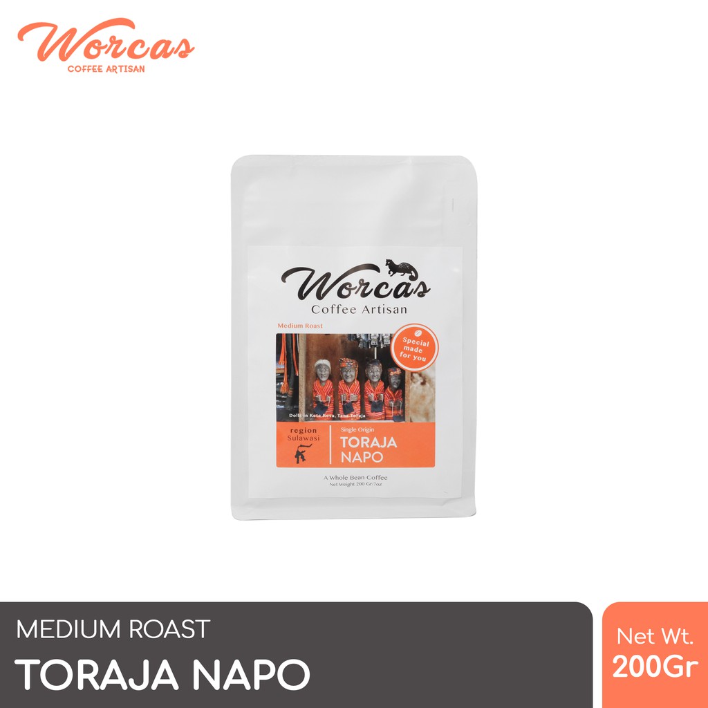 

WORCAS Kopi Arabika Toraja 200 Gram - Medium Roast