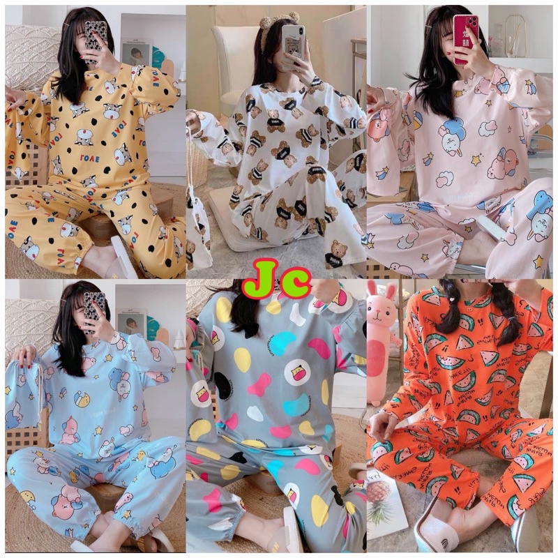 JC- Stelan Tidur Pouch Import PP / Piyama Korea Import Karakter / Piyama wanita kekinian murah